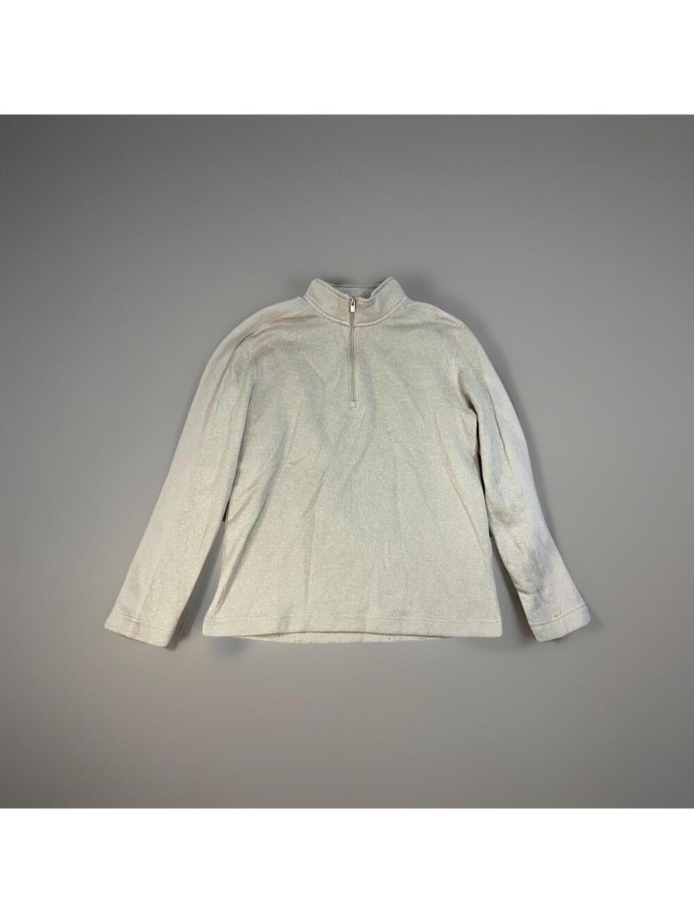 Van Heusen Men's Mock Neck Quarter Zip Pullover - M- Beige